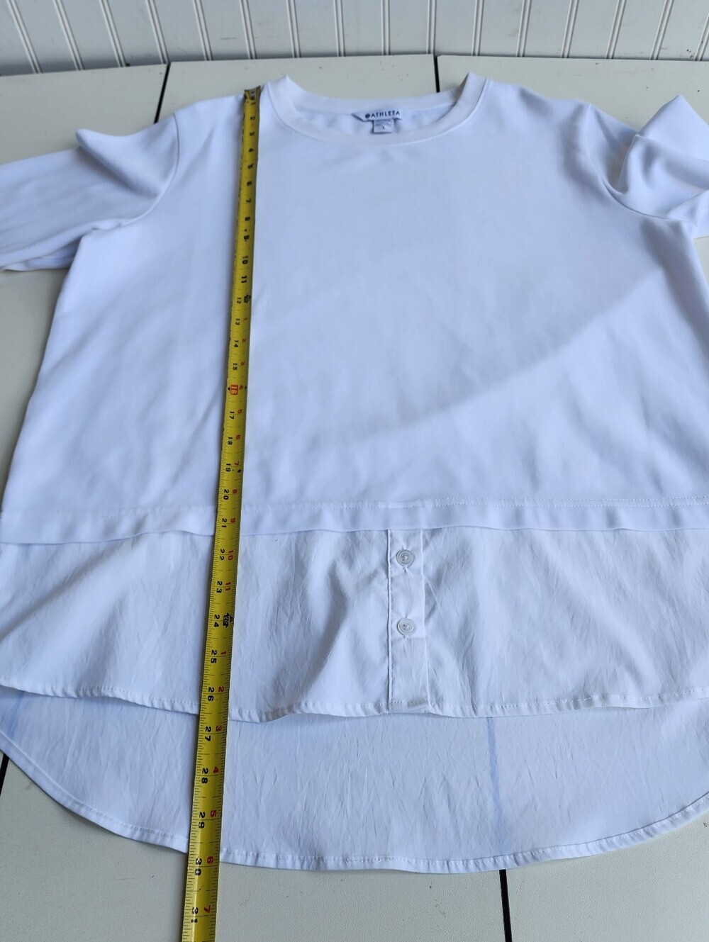 Athleta Women's Gallery White Long Sleeve Tunic Sweatshirt Athleisure Sz L - Picture 11 of 15